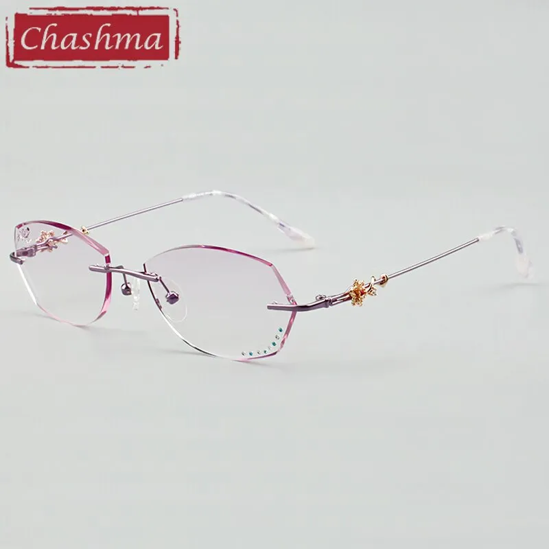 Chashma Women's Rimless Oval Titanium Eyeglasses 2789