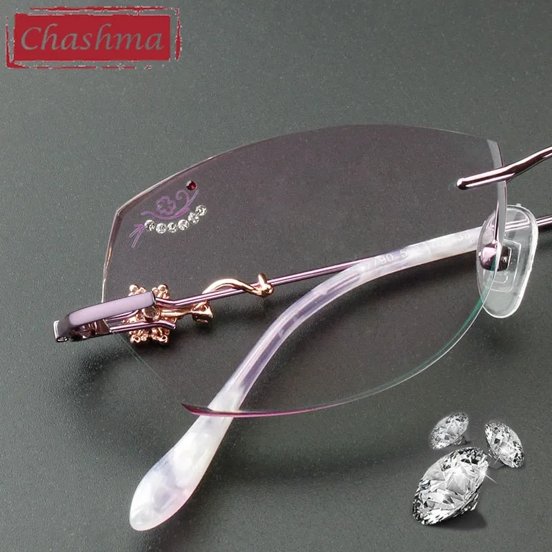 Chashma Women's Rimless Oval Titanium Eyeglasses 2789