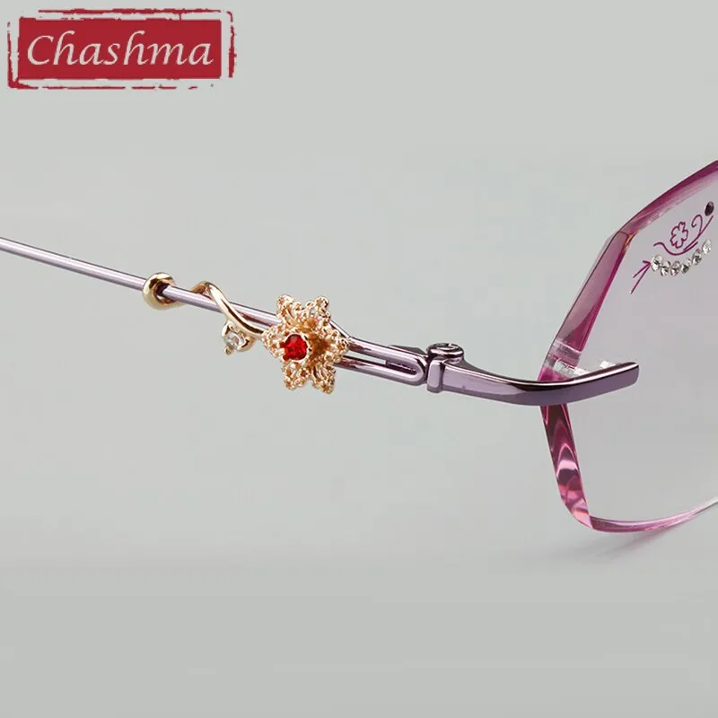 Chashma Women's Rimless Oval Titanium Eyeglasses 2789