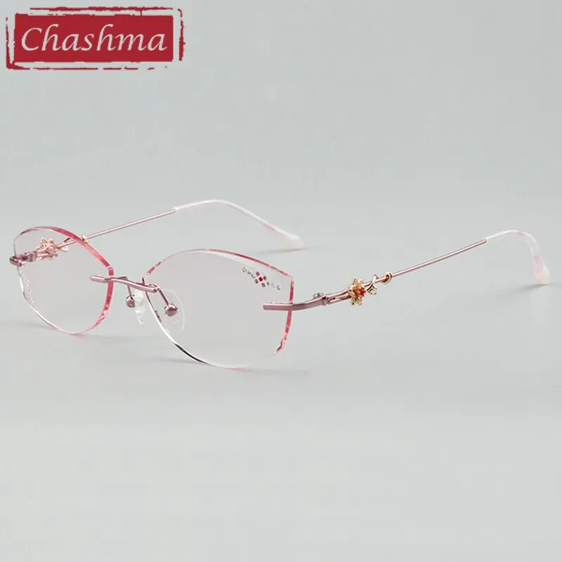 Chashma Women's Rimless Oval Titanium Eyeglasses 2789