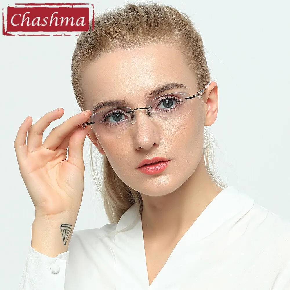 Chashma Women's Rimless Oval Titanium Eyeglasses 2889