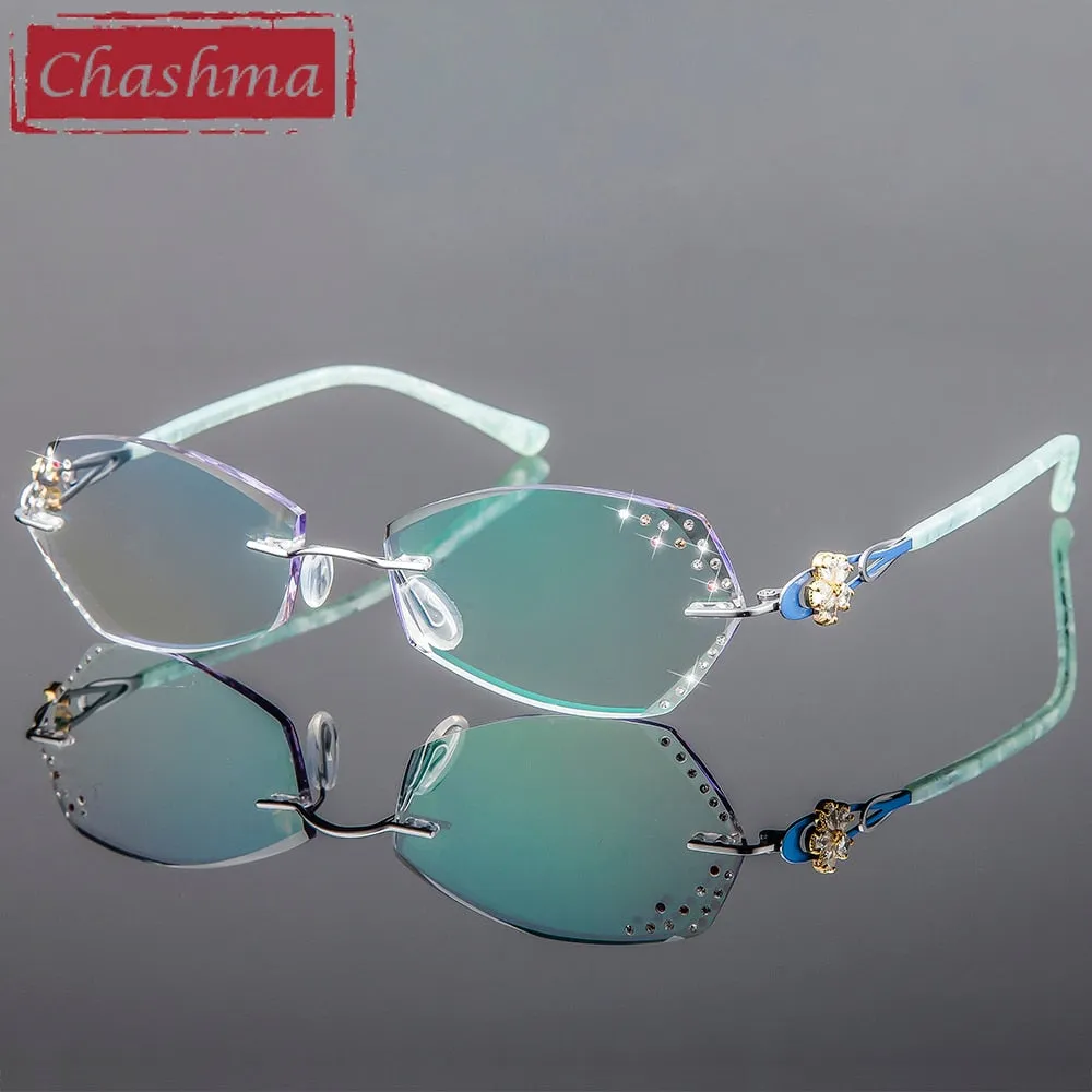 Chashma Women's Rimless Oval Titanium Eyeglasses 2889