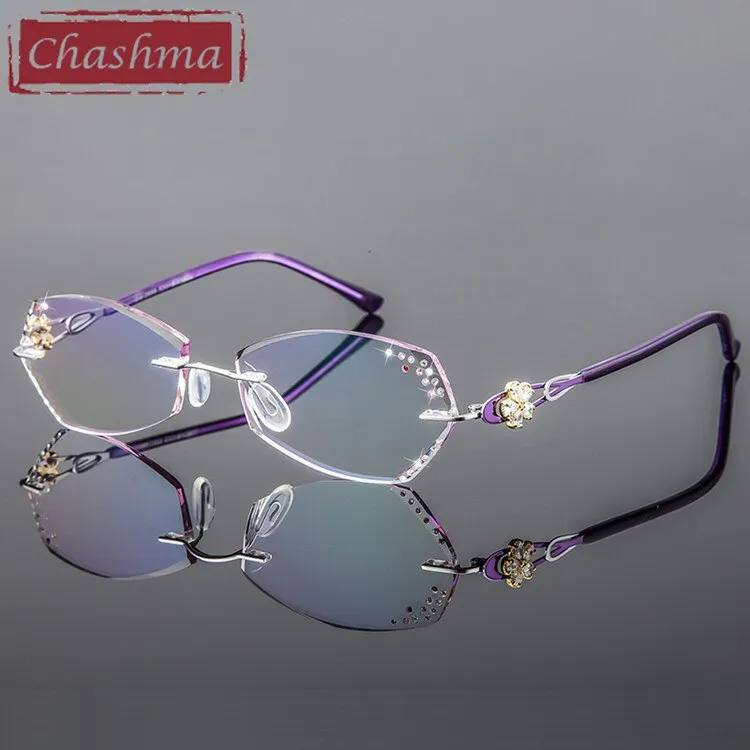 Chashma Women's Rimless Oval Titanium Eyeglasses 2889