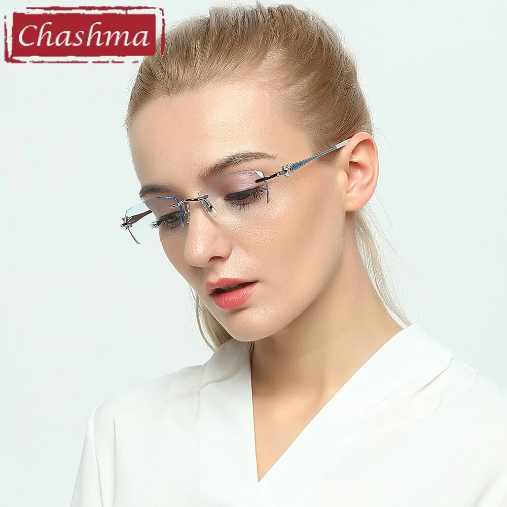 Chashma Women's Rimless Oval Titanium Eyeglasses 2889