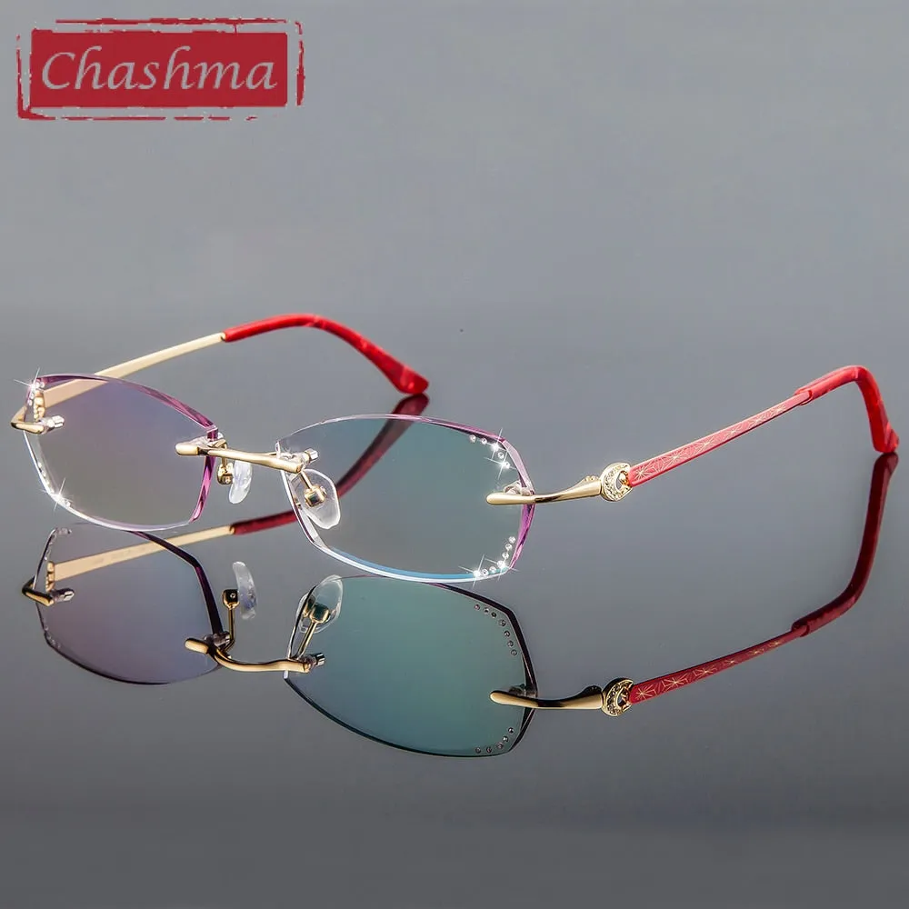 Chashma Women's Rimless Oval Titanium Eyeglasses 2890