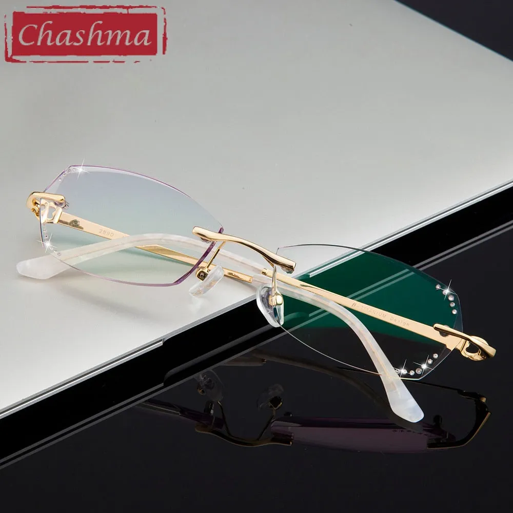 Chashma Women's Rimless Oval Titanium Eyeglasses 2890