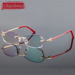 Chashma Women's Rimless Oval Titanium Eyeglasses 2890