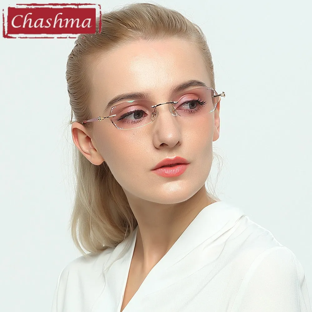 Chashma Women's Rimless Oval Titanium Eyeglasses 2890