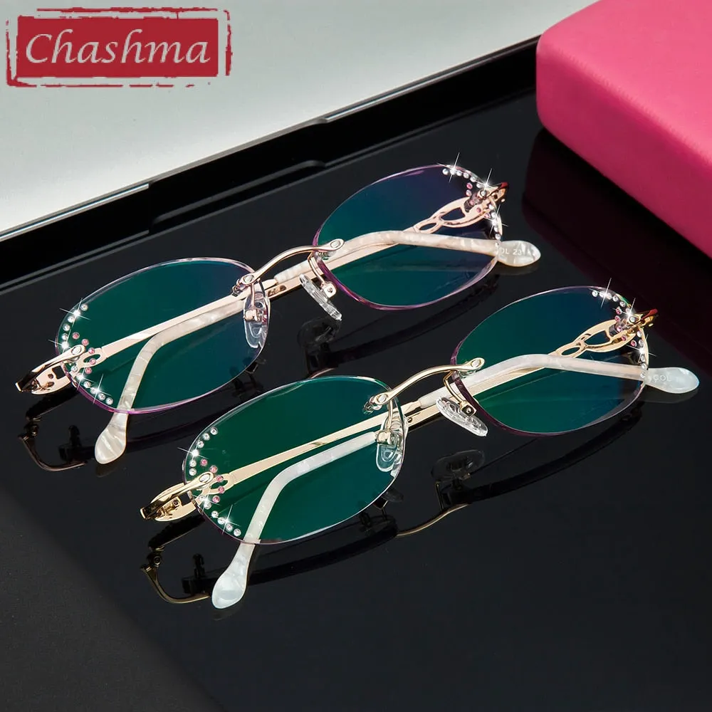 Chashma Women's Rimless Oval Titanium Eyeglasses 3089