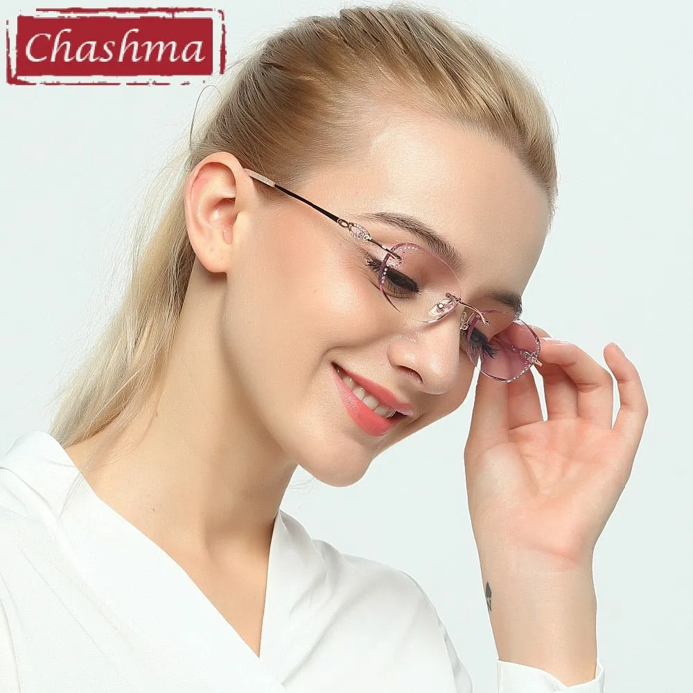 Chashma Women's Rimless Oval Titanium Eyeglasses 3089