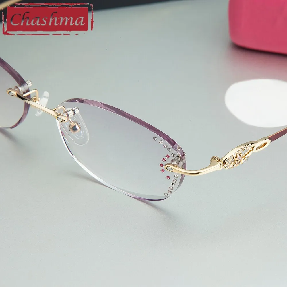 Chashma Women's Rimless Oval Titanium Eyeglasses 3089