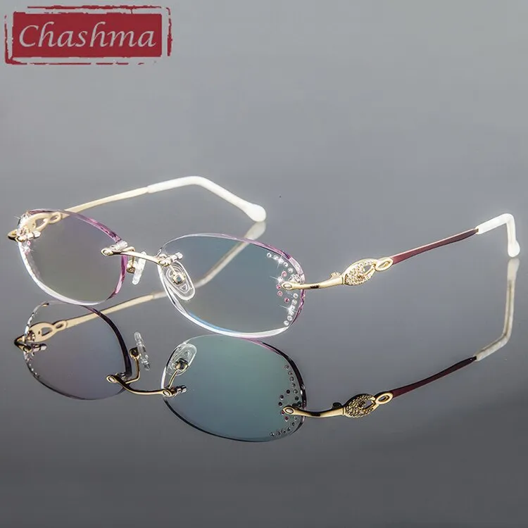 Chashma Women's Rimless Oval Titanium Eyeglasses 3089