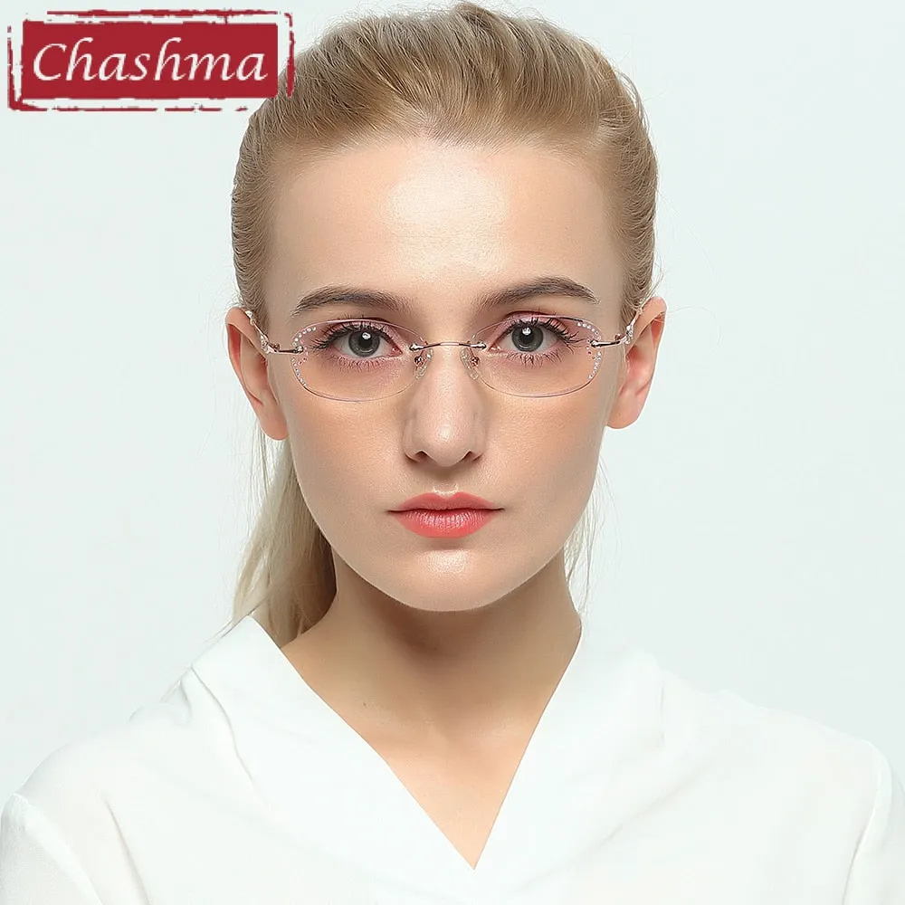 Chashma Women's Rimless Oval Titanium Eyeglasses 3089