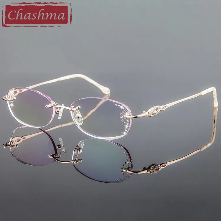 Chashma Women's Rimless Oval Titanium Eyeglasses 3089