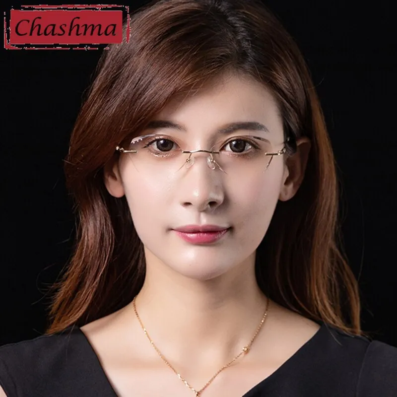 Chashma Women's Rimless Oval Titanium Eyeglasses 3304-1337