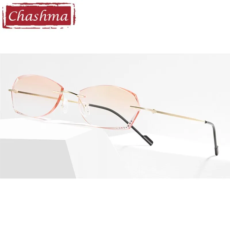 Chashma Women's Rimless Oval Titanium Eyeglasses 6074-9066