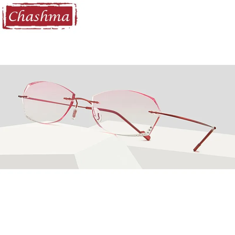 Chashma Women's Rimless Oval Titanium Eyeglasses 6074-9066