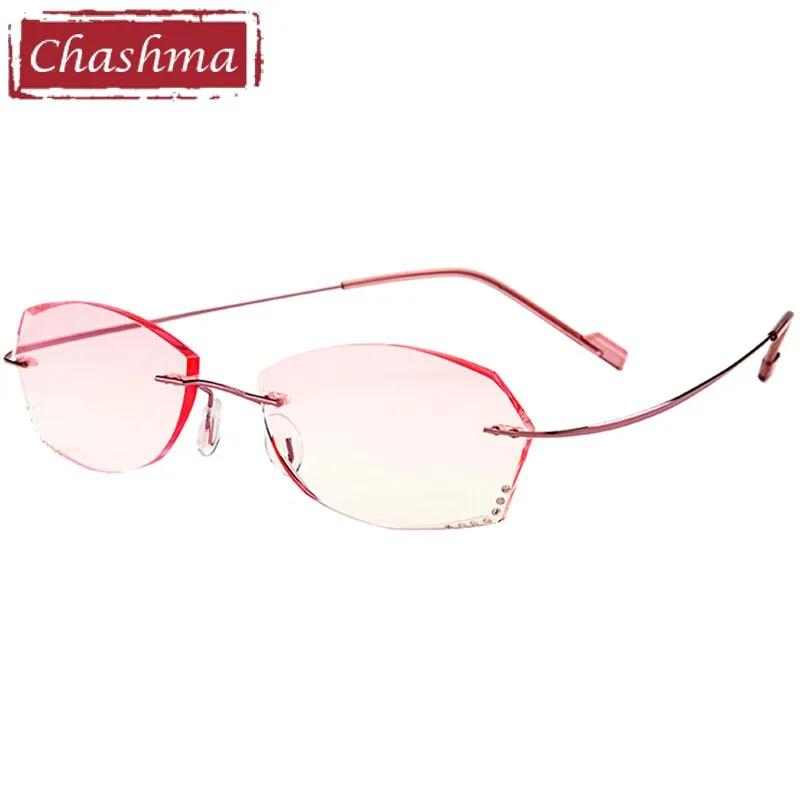 Chashma Women's Rimless Oval Titanium Eyeglasses 6074-9066