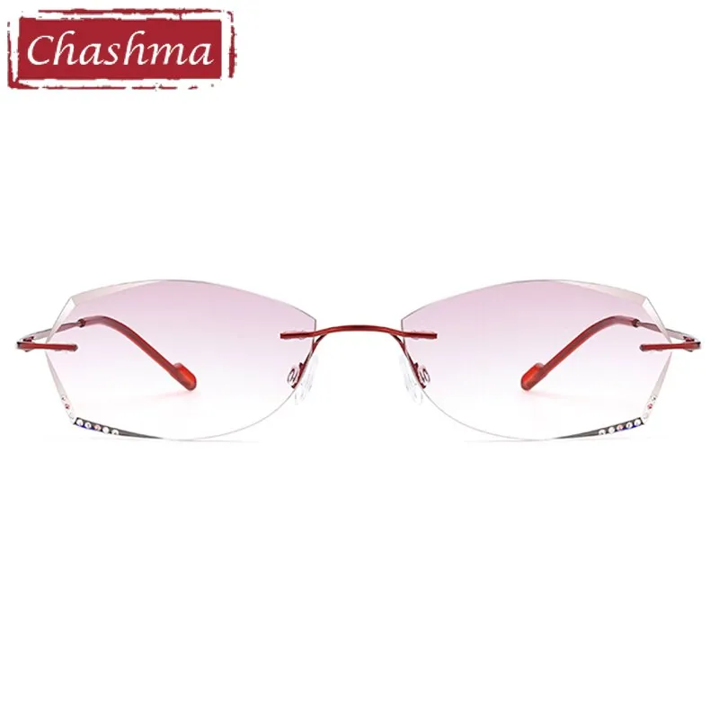 Chashma Women's Rimless Oval Titanium Eyeglasses 6074-9066