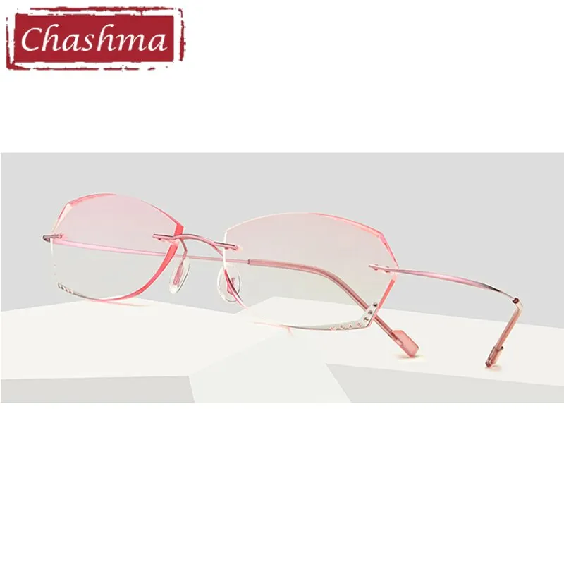 Chashma Women's Rimless Oval Titanium Eyeglasses 6074-9066