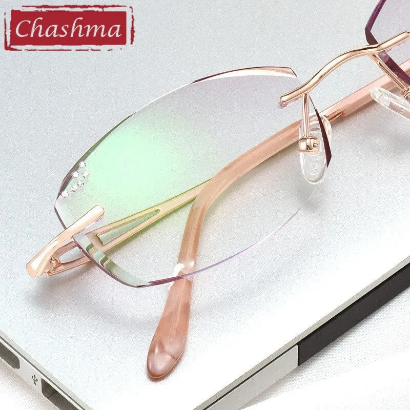 Chashma Women's Rimless Oval Titanium Eyeglasses 99101a