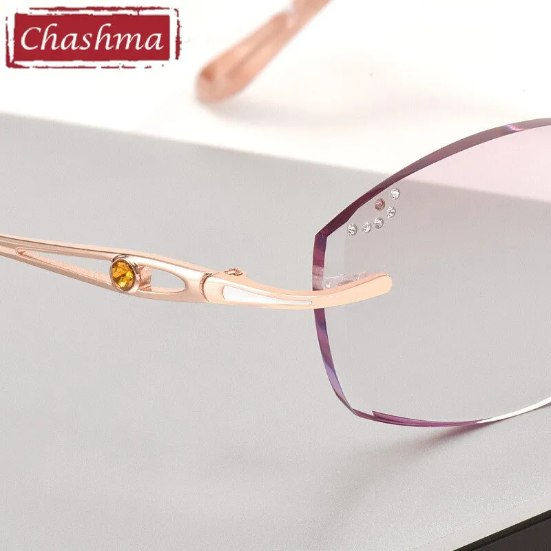 Chashma Women's Rimless Oval Titanium Eyeglasses 99101a