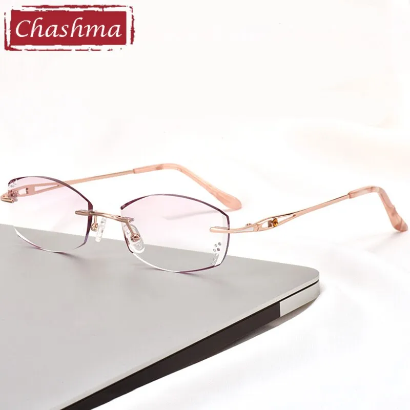 Chashma Women's Rimless Oval Titanium Eyeglasses 99101a