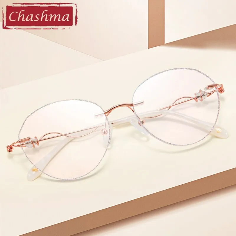 Chashma Women's Rimless Round Titanium Eyeglasses 88128