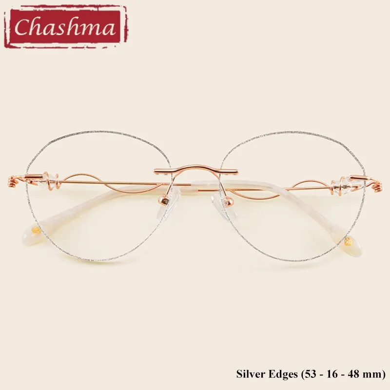 Chashma Women's Rimless Round Titanium Eyeglasses 88128