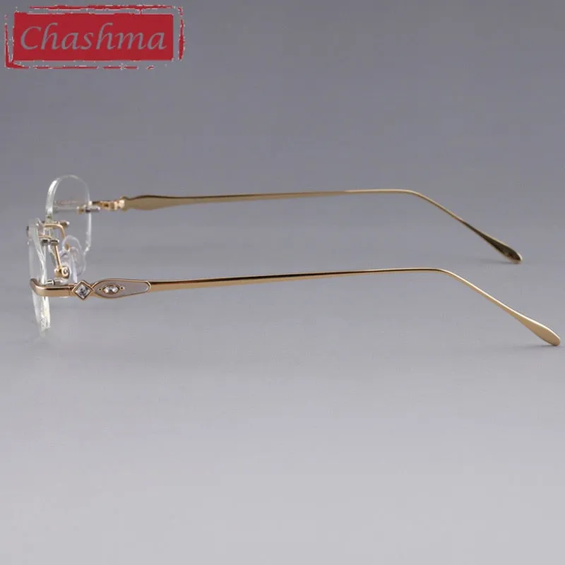 Chashma Women's Rimless Square Titanium Eyeglasses 8037