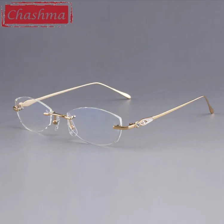 Chashma Women's Rimless Square Titanium Eyeglasses 8037