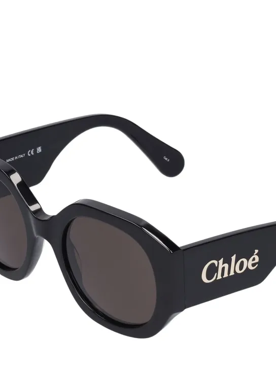 Chloé   Oversized logo round acetate sunglasses 