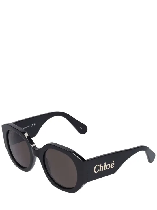 Chloé   Oversized logo round acetate sunglasses 