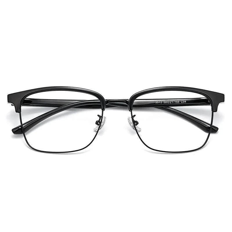 Cubojue Unisex Full Rim Oversized Wide Square Acetate Alloy Frame Eyeglasses 3513