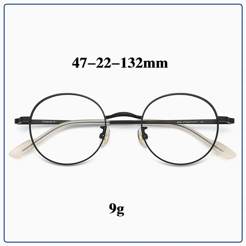 Cubojue Unisex Full Rim Small Round Titanium Eyeglasses 2056