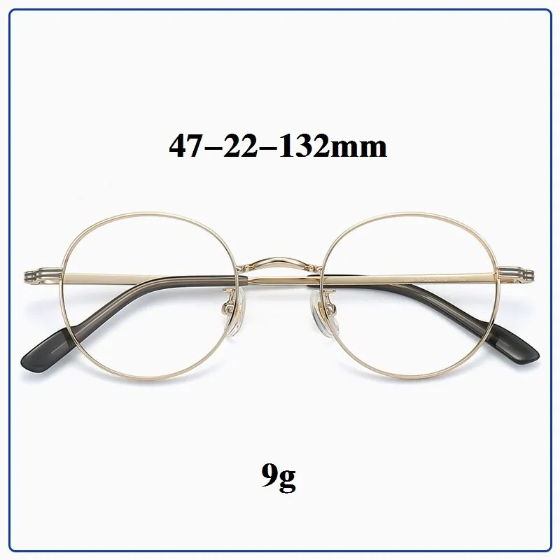 Cubojue Unisex Full Rim Small Round Titanium Eyeglasses 2056