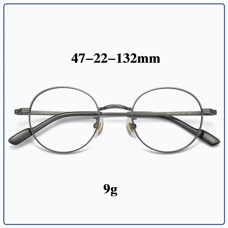 Cubojue Unisex Full Rim Small Round Titanium Eyeglasses 2056