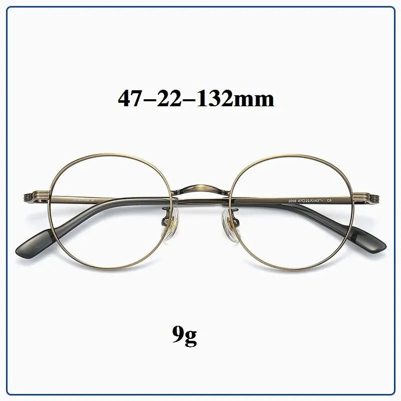 Cubojue Unisex Full Rim Small Round Titanium Eyeglasses 2056