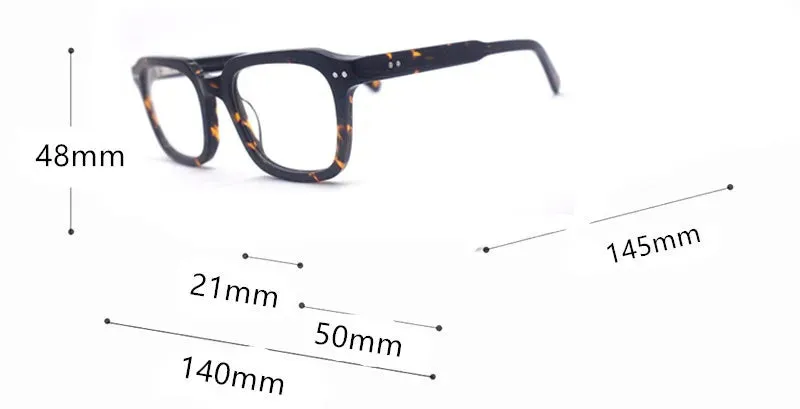 Cubojue Unisex Full Rim Square Acetate Reading Glasses Xh004