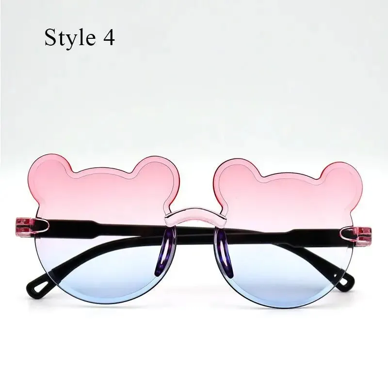 Fashion Brand Kids Sunglasses Cartoon Bear Shape Child Black Sun Glasses Anti-uv Baby Sun-shading Eyeglasses Girl Boy Sunglass