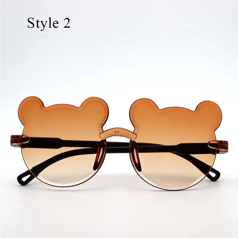 Fashion Brand Kids Sunglasses Cartoon Bear Shape Child Black Sun Glasses Anti-uv Baby Sun-shading Eyeglasses Girl Boy Sunglass