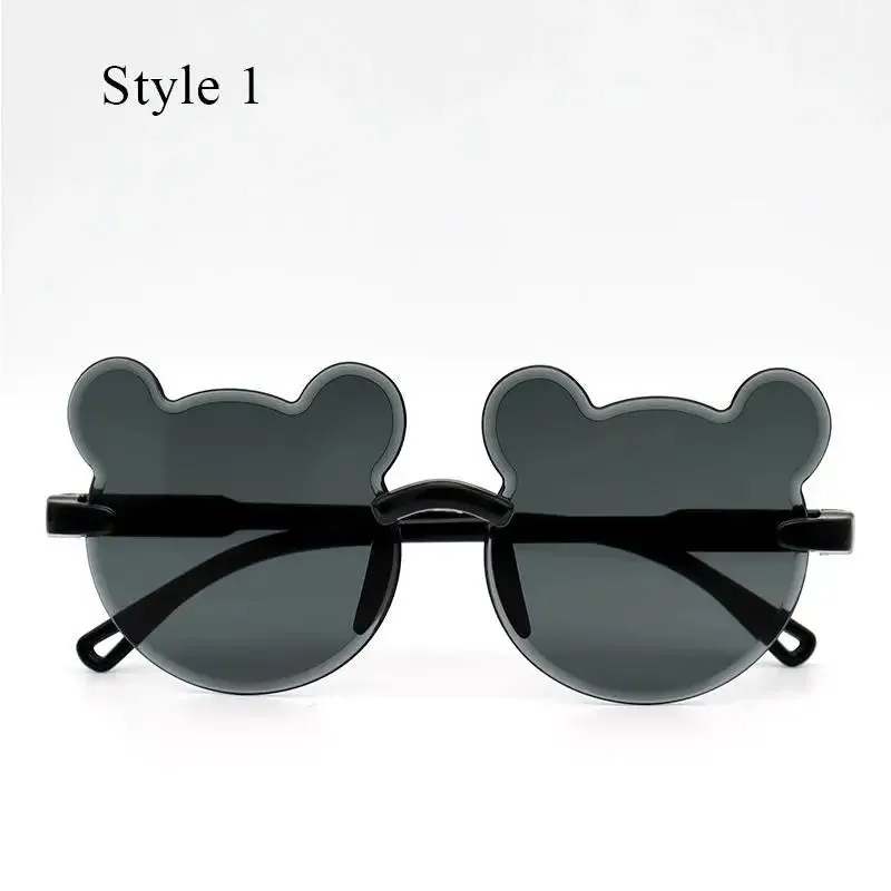 Fashion Brand Kids Sunglasses Cartoon Bear Shape Child Black Sun Glasses Anti-uv Baby Sun-shading Eyeglasses Girl Boy Sunglass