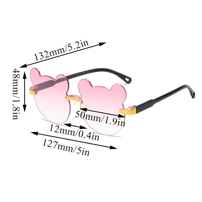 Fashion Brand Kids Sunglasses Cartoon Bear Shape Child Black Sun Glasses Anti-uv Baby Sun-shading Eyeglasses Girl Boy Sunglass