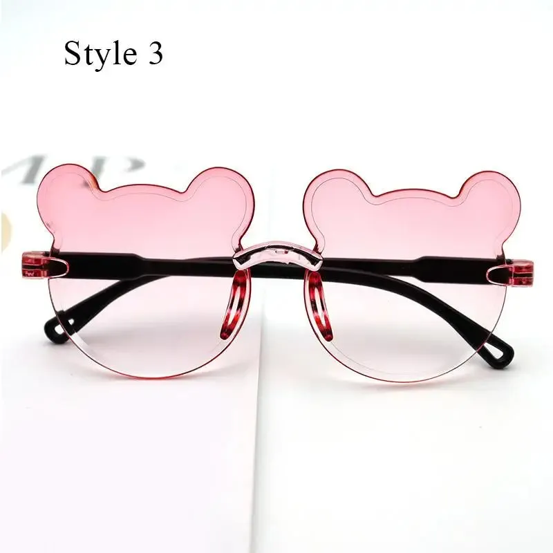 Fashion Brand Kids Sunglasses Cartoon Bear Shape Child Black Sun Glasses Anti-uv Baby Sun-shading Eyeglasses Girl Boy Sunglass