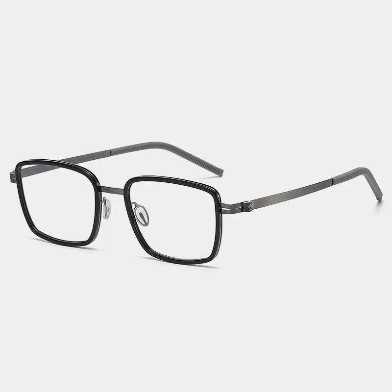 Gatenac Mens Full Rim Square Acetate Eyeglasses Gxyj-1186