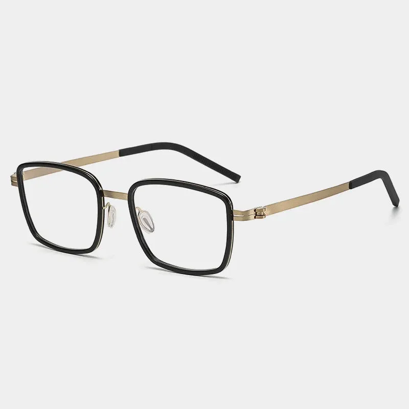 Gatenac Mens Full Rim Square Acetate Eyeglasses Gxyj-1186