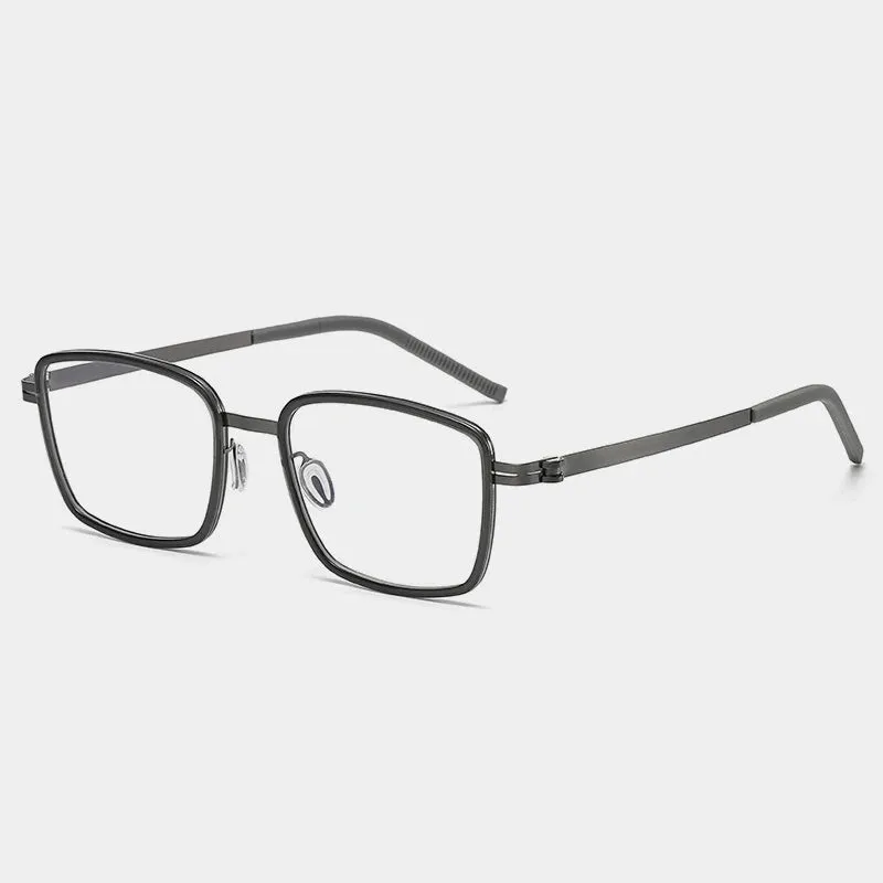 Gatenac Mens Full Rim Square Acetate Eyeglasses Gxyj-1186