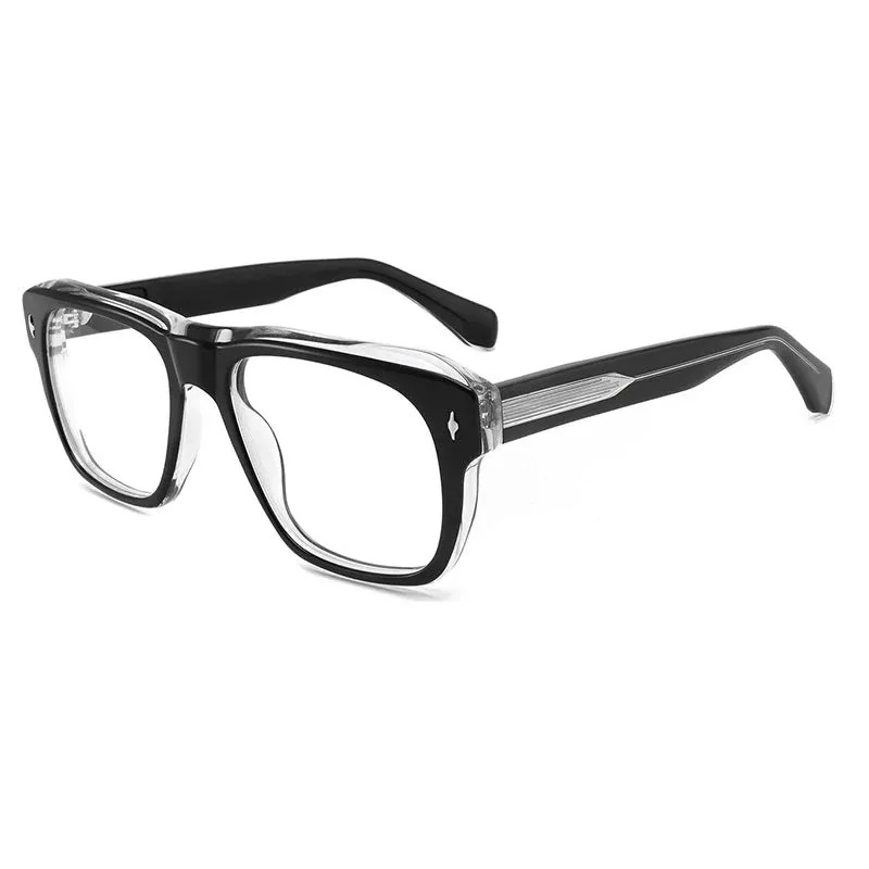 Gatenac Men's Full Rim Thick Oversized Acetate Eyeglasses Gxyj1471