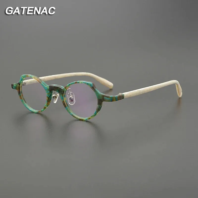 Gatenac Unisex Full Rim Cat Eye Polygon Acetate Eyeglasses Gxyj1210