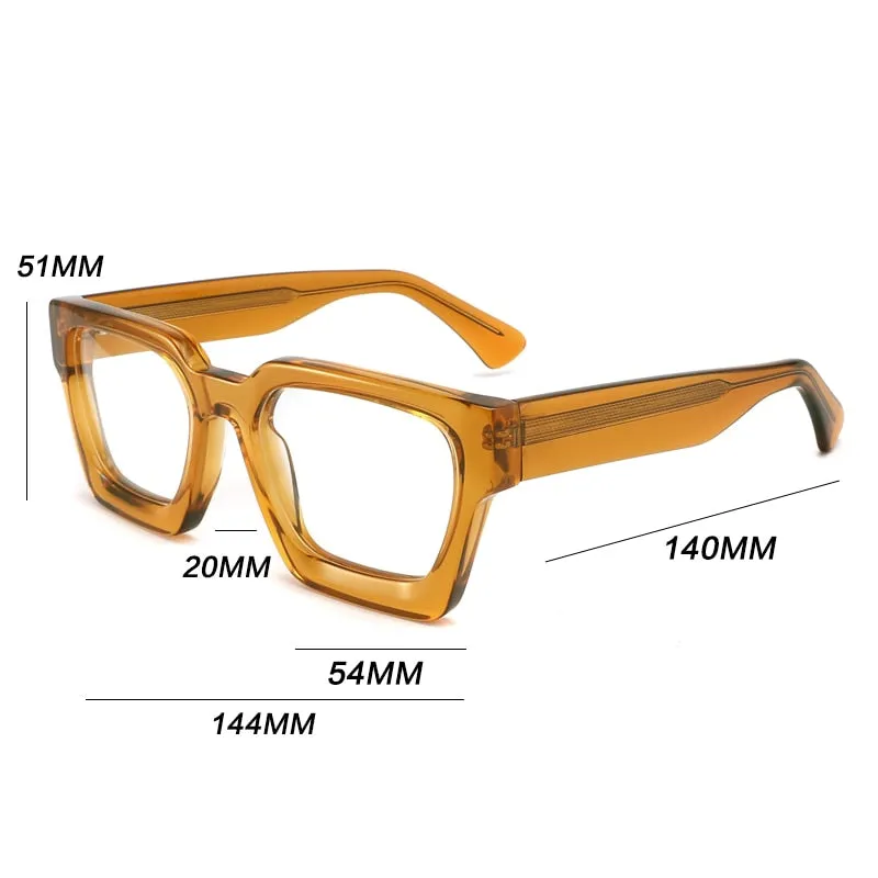 Gatenac Unisex Full Rim Large Square Acetate Eyeglasses Gxyj885